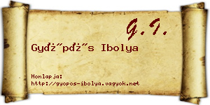 Gyöpös Ibolya névjegykártya